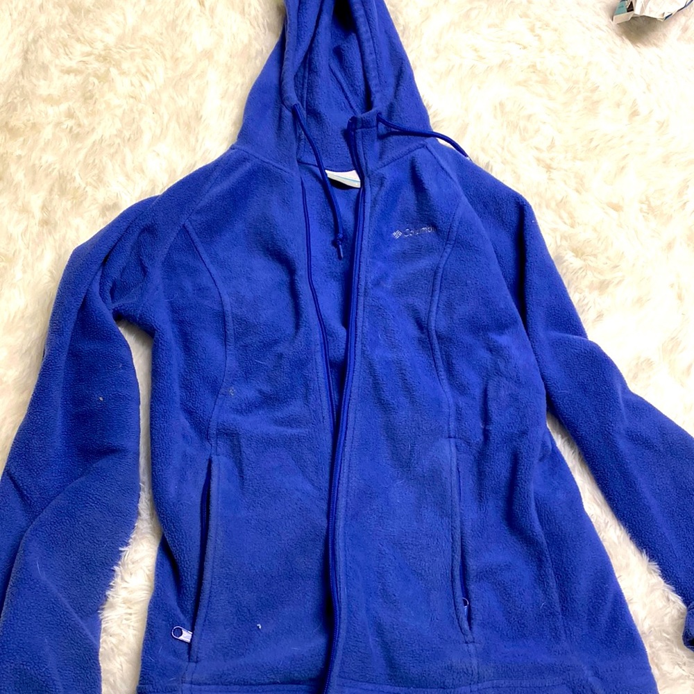 Columbia fleece with hood, size small